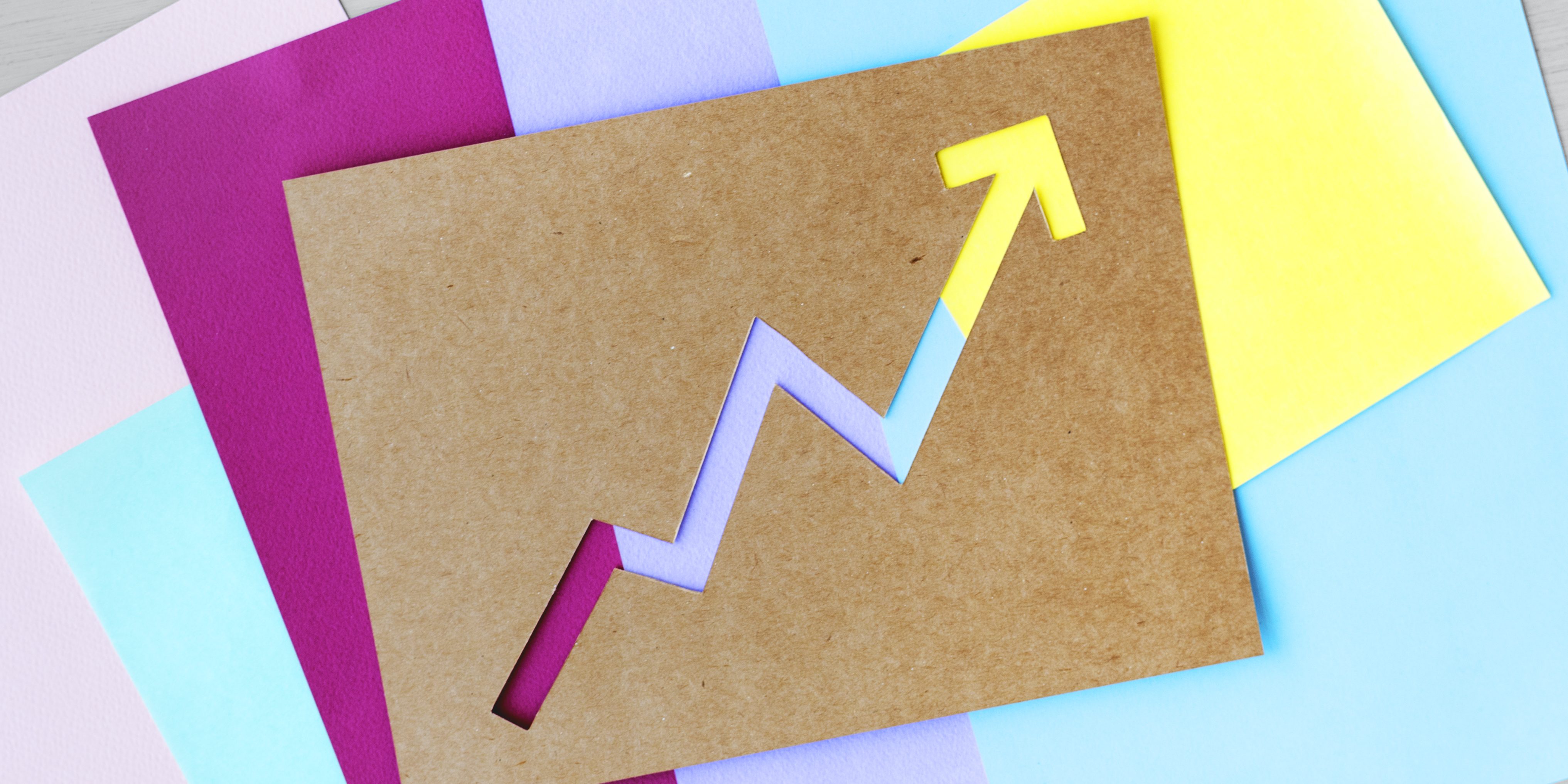 Up Arrow Graph on Brown Paper